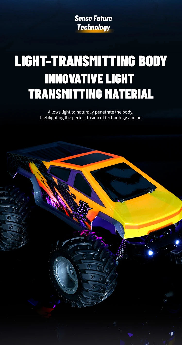 Rc Car Cybertruck Pickup Off-Road RC Vehicle Model With Colorful lamp Remote Control Car Truck Car Toy Gift for s
