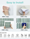 3D Decorative Green Tile Stickers, Self-adhesive Hexagon Wall Stickers, Water and Mold Resistant, Easy to DIY, 30cm x 30cm