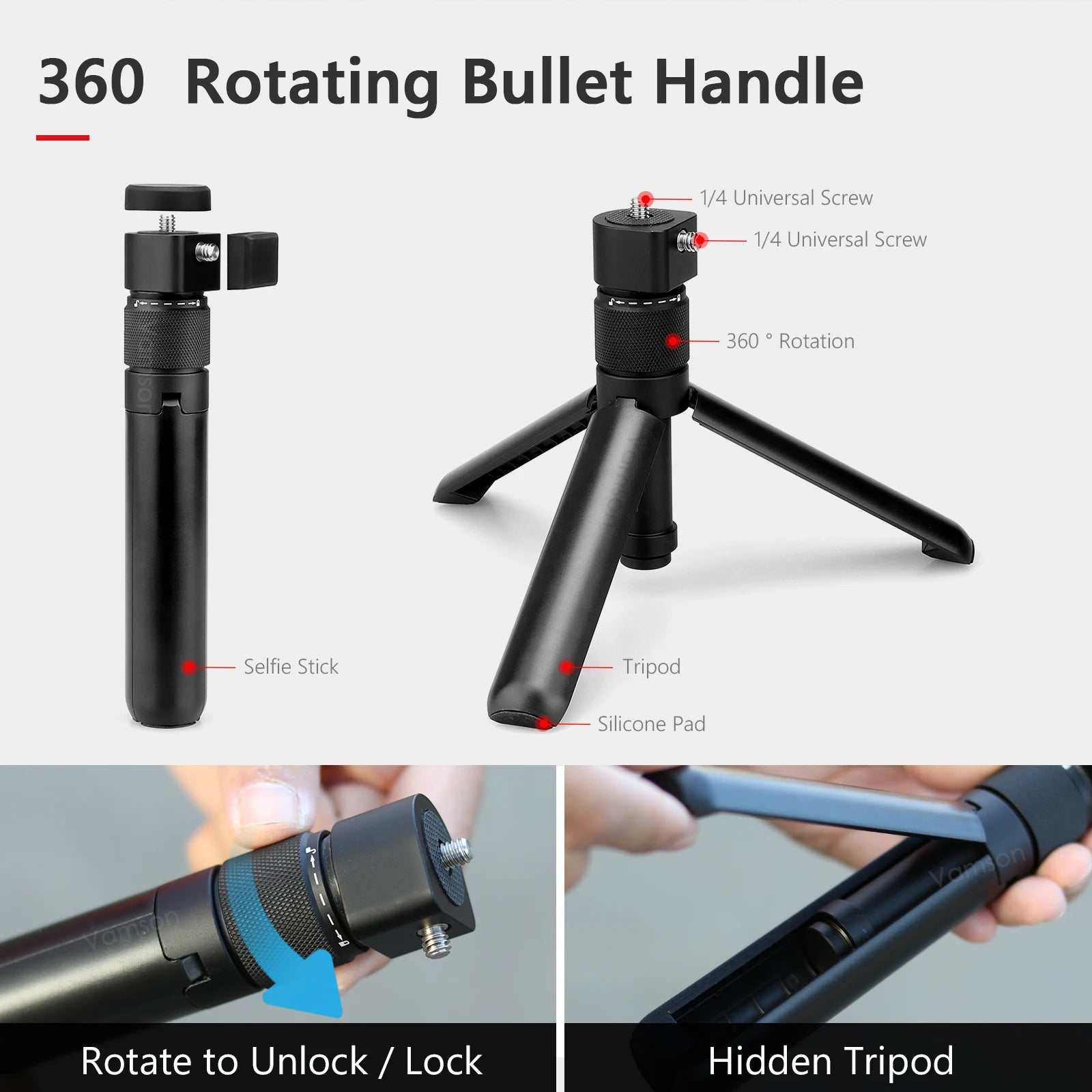 Invisible Selfie Stick for Insta360 X3 Rotating Bullet Time Handheld Tripod for Insta 360 ONE X2 ONE RS GoPro Accessories