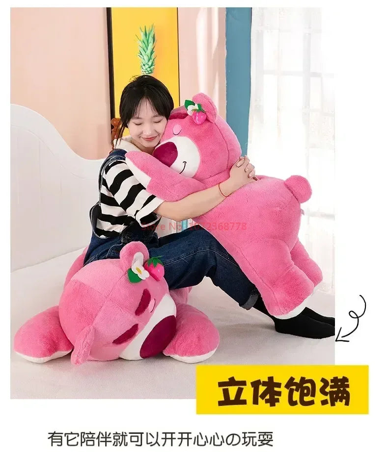 Disney Kawaii Toy Story Lotso Bear Strawberry Sofa Plush Pillow Stuffed Toys  Girls Friends Festivals Birthday Gift