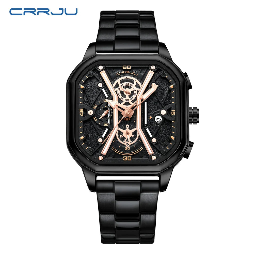 Men Watches Quartz High Quality Stainless Steel Top Brand Luxury Business Waterproof Luminous Chronograph Watch