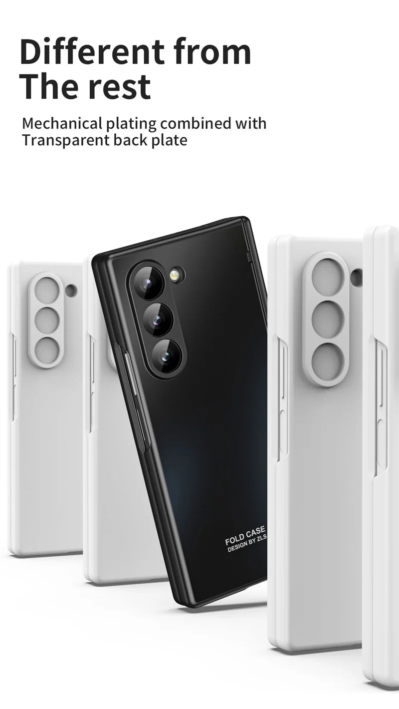 Anti-Shock Frosted Plating Full Body Case for Samsung Galaxy Z Fold 4 Fold4 Fold5 Fold3 Fold 5 3 2 5G fold2 Screen Glass film ﻿