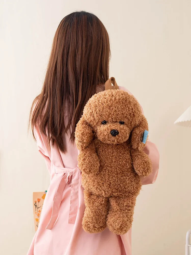 Cute Teddy Dog Plush Backpack Soft Shoulder Bag