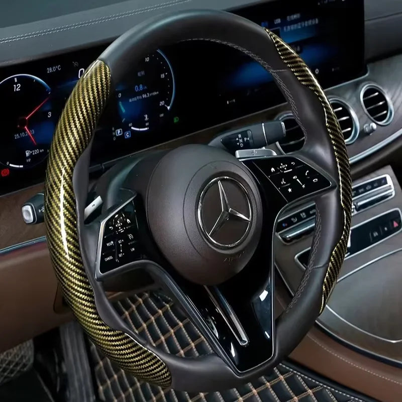 Carbon Fiber Silicone Car Steering Wheel Cover Anti Slip