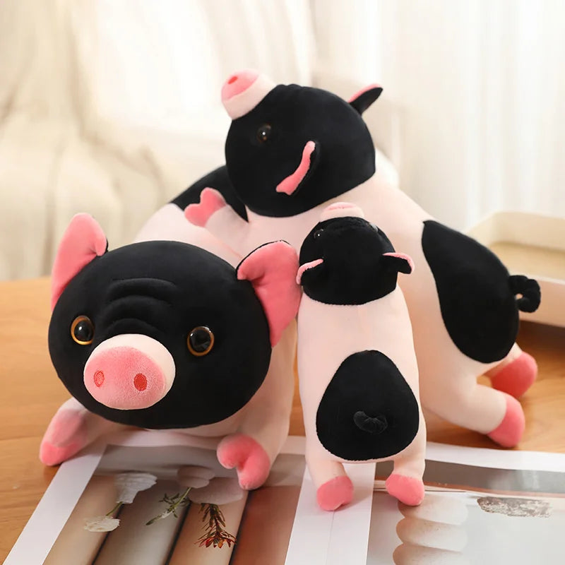 Cute Miniature Pig Plush Stuffed Animal Lying Down Pillow