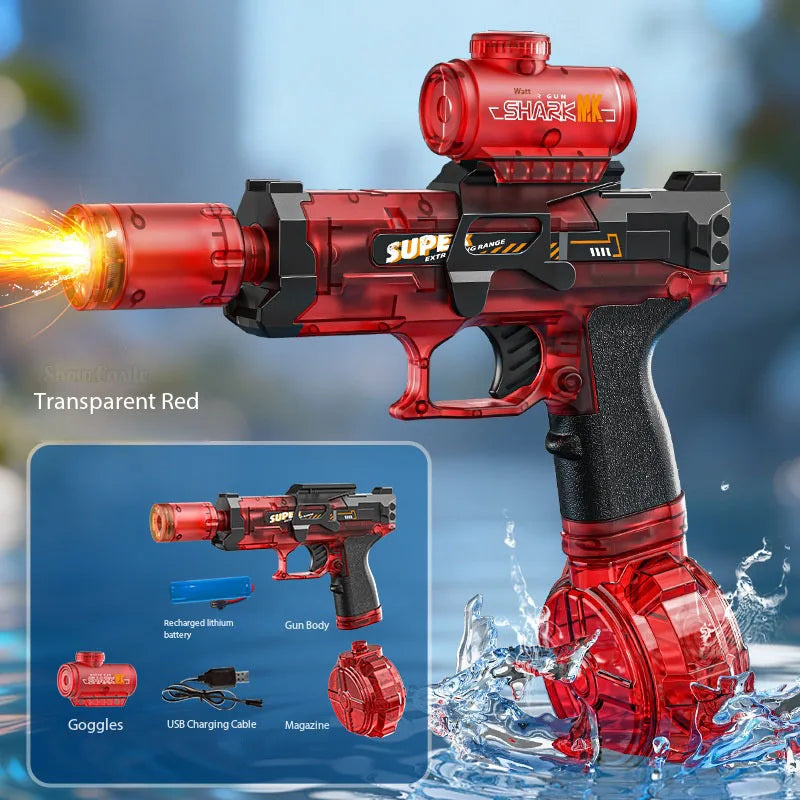 Electric Automatic Suction Water Gun Rechargeable Water Blaster for Outdoor Beach and Pool Activities