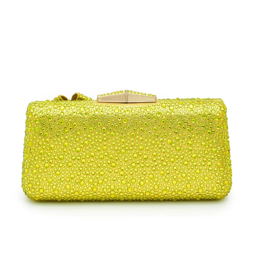 Nigerian Italian Shoes and Bags Set Decorated with Rhinestone Luxury Shoe and Bag Set for Party in Women