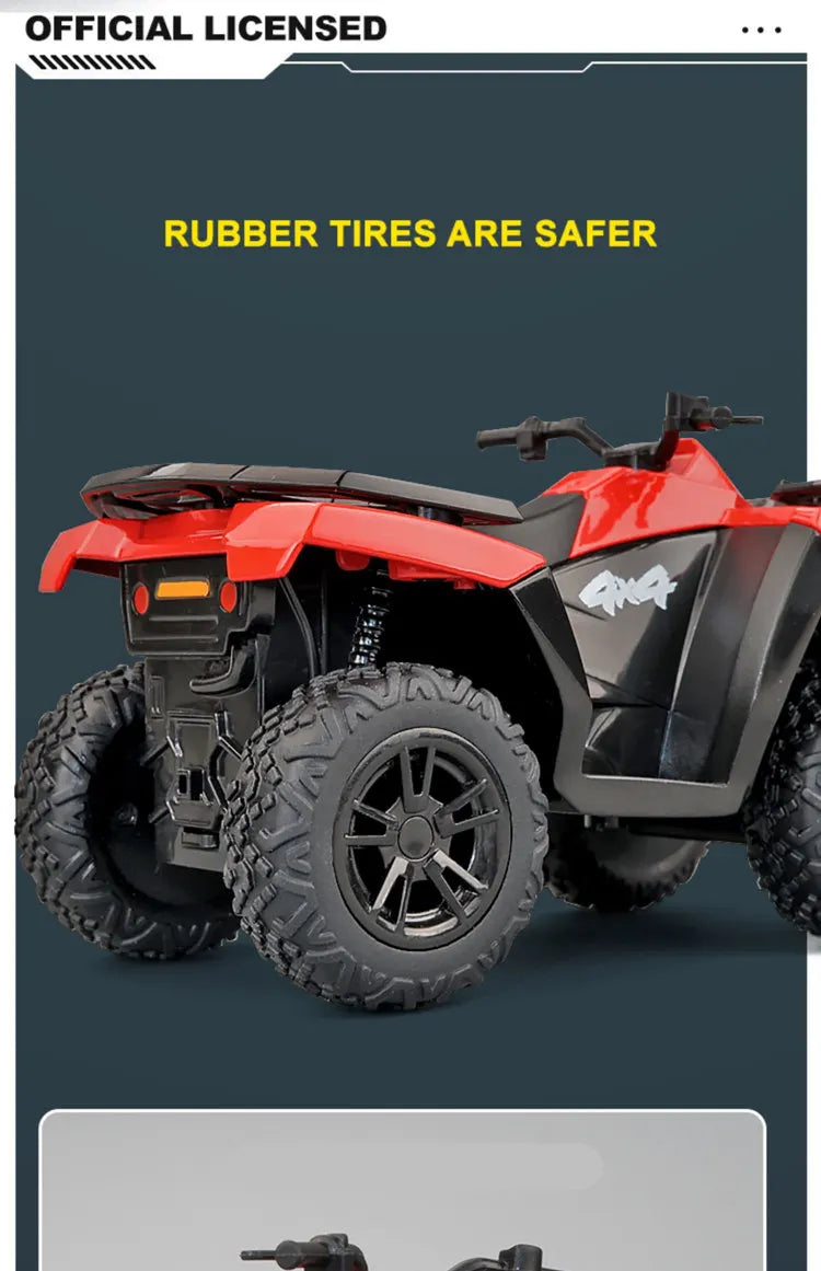 Diecast ATV All Terrain Off Road Motorcycle Model 1 to 36 Scale