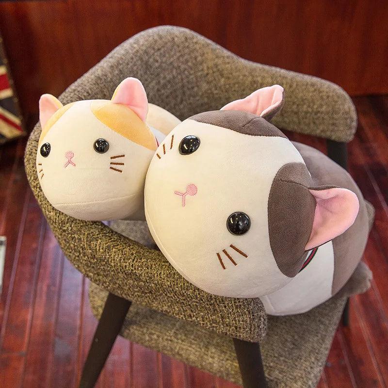 Kawaii Plush Toy Cute Cat Pillow Stuffed Doll Soft Cuddly Animal for Kids Birthday Gift Perfect Sleep Companion and Pet Style