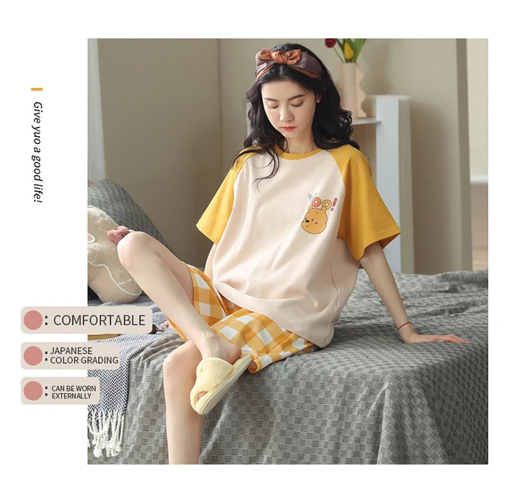 Women’s Winter Corduroy Cotton Pajama Set – Cute, Comfortable, Loose Long Sleeve Loungewear