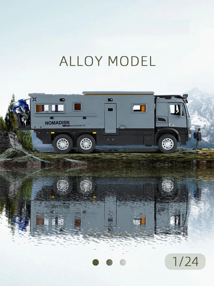 RV Toy Car Model Alloy Diecasting Pull Back with Sound Light High Simulation Models Vehicles for  Gifts