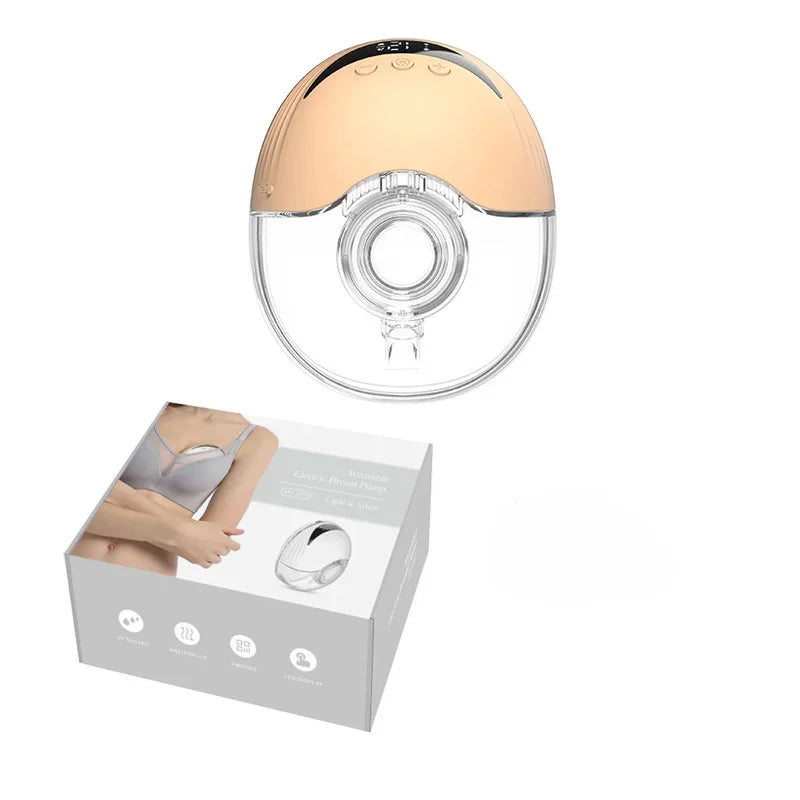 Wearable Breast Milk Pump Silicone LCD Display Hands-free Electric Breast Pump Portable and Comfortable for Novice Mothers