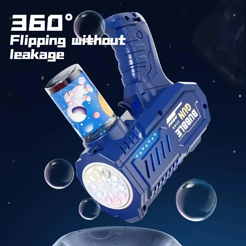 10 Holes Electric Bubble Gun Automatic Soap Blower With Light Summer Outdoor Party Games Bubbles Machine