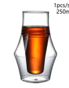 120/250/335ml Double-layer Glass Cup Hanging Ear Espresso Coffee Cup Anti-scalding Milk Brandy Wine Teacup Clear Mug Set