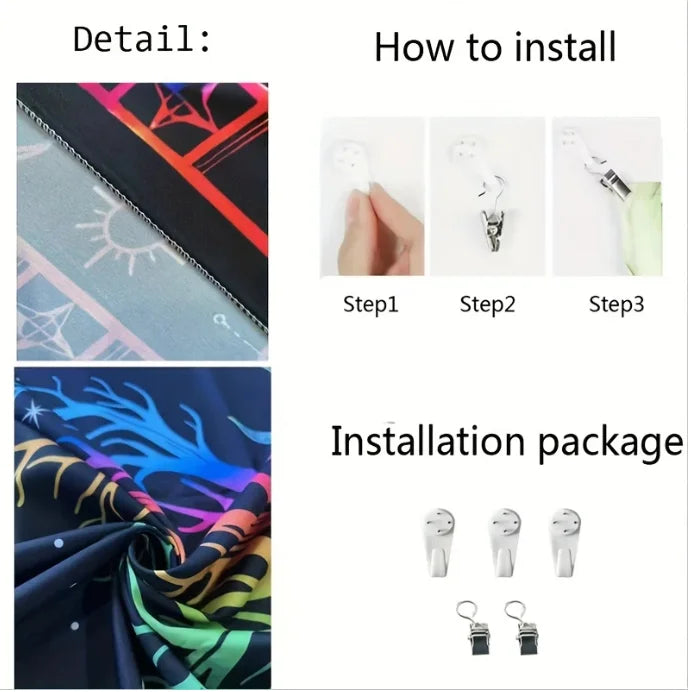 Cosmic Sunlight Glow-in-the-Dark Tapestry Nebula Bedroom Headboard Backdrop Healing Living Room Spiritual Space Decor