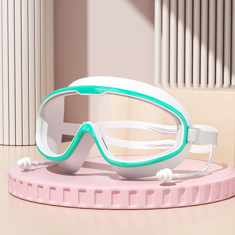 Swimming Goggles Big Frame Swimming Goggles Big Frame HD Wide View Anti-Fog UV Protection Swimming Goggles for No Leaking