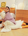 50-160cm Goose Stuffed Plush Cute Fluffy White Goose Plush Toy Kawaii Duck Sleep Pillow Cushion Soft Stuffed Animal Doll Gift