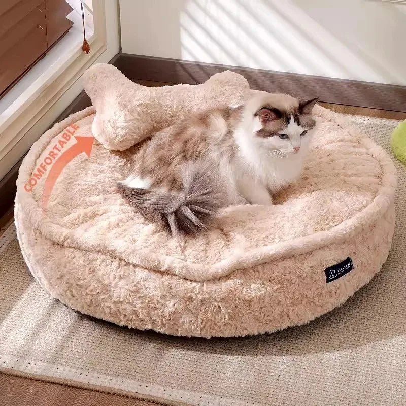 Fluffy Coral Fleece Pet Bed Sofa