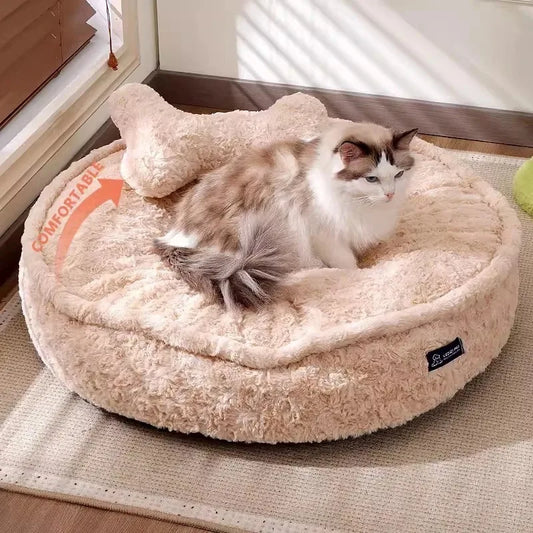 Fluffy Coral Fleece Pet Bed Sofa
