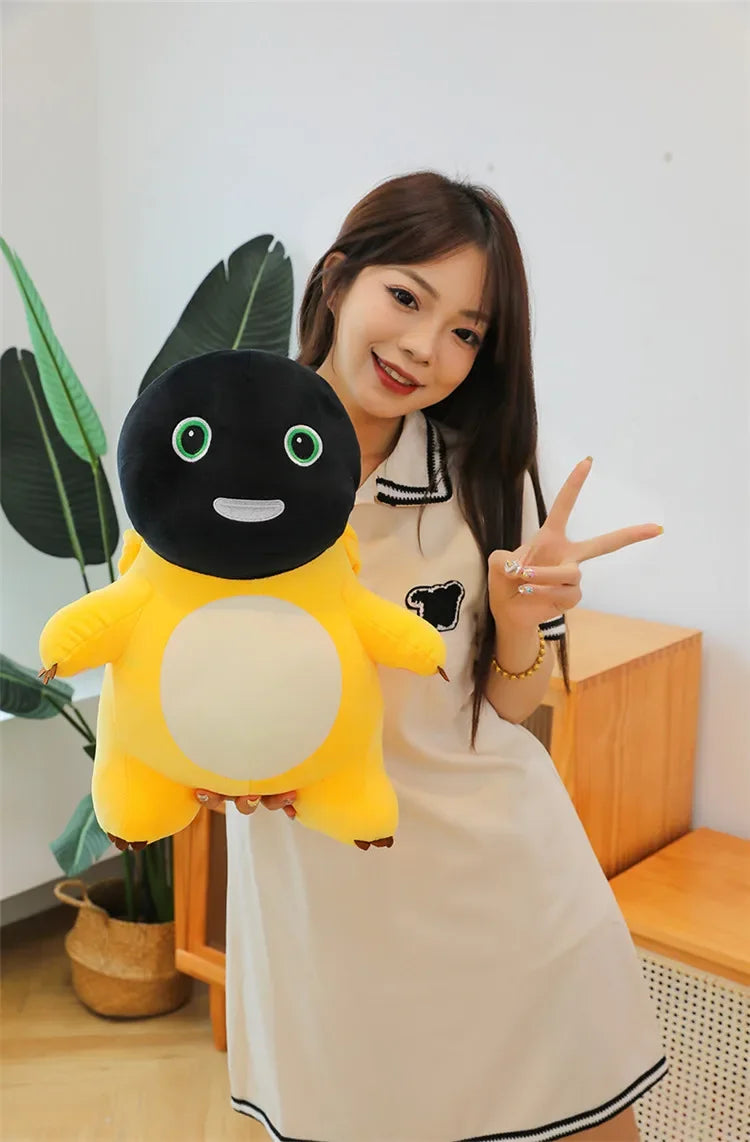 50cm Kawaii Plush Nai Long Stuffed Doll Black Face Baby Dragon Cute Smiling Funny Mask Toy Kids Birthday Xmas Gift for Girls
