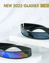 Cyberpunk Sunglasses  One Piece Shape Wrap  Ring Small Frame Punk Men Women Fashion Trend Futuristic Sunglasses