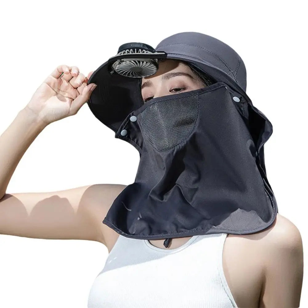 Portable Solar Fan Fisherman Hat With USB Charging