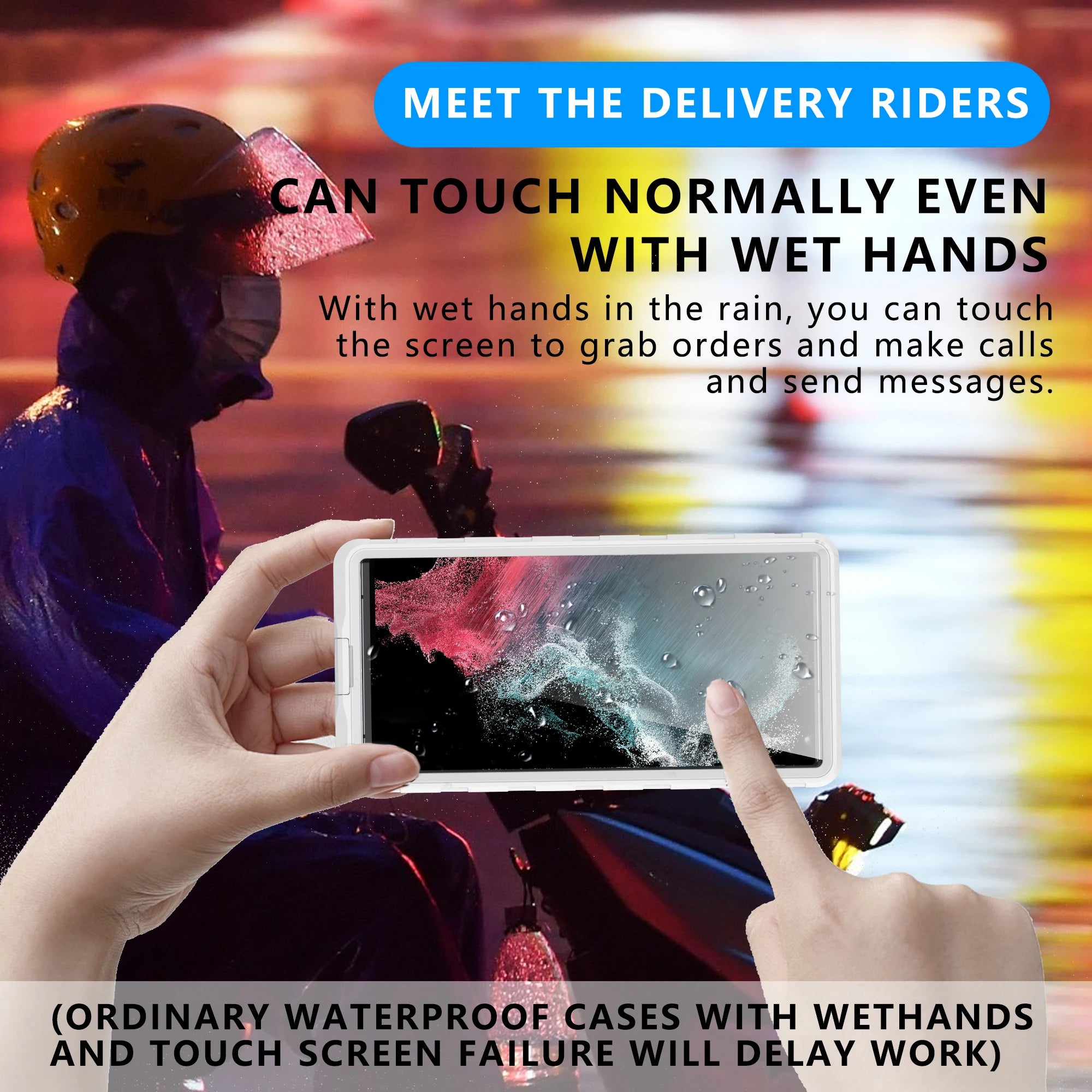 Transparent Universal 6.9-inch Underwater Touch Screen Dust and Drop Protection IP68 Waterproof Phone Case