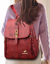 Women's Designer Letter Printing Leather Backpacks Large Capacity Travel Shoulder Bags Totes School Bag