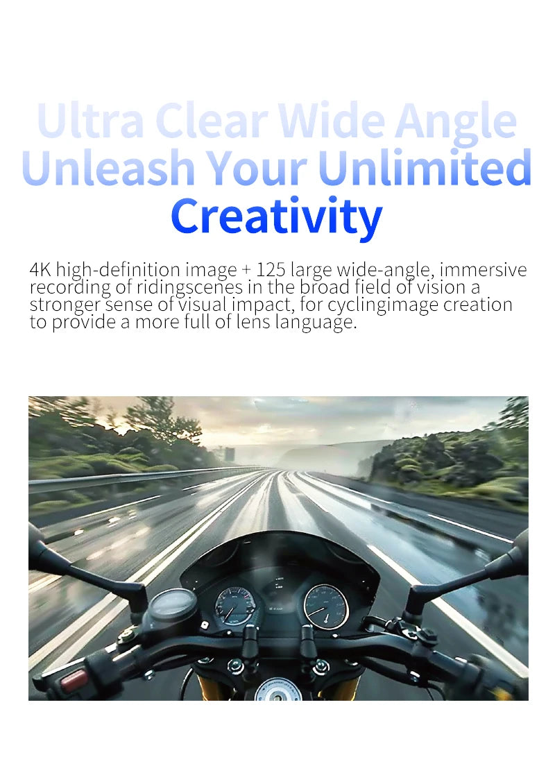 4K Ultra HD WiFi Mini Action Camera Wearable Helmet Bicycle Motorcycle Sports Camera with Wide Angle Lens and Built In Mic