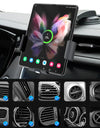 Dual Coil Fold Screen Car Wireless Charger For Samsung Galaxy Z 4 3 Fold Flip iPhone 15 14 Fast Phone Charging Vent Mount Holder