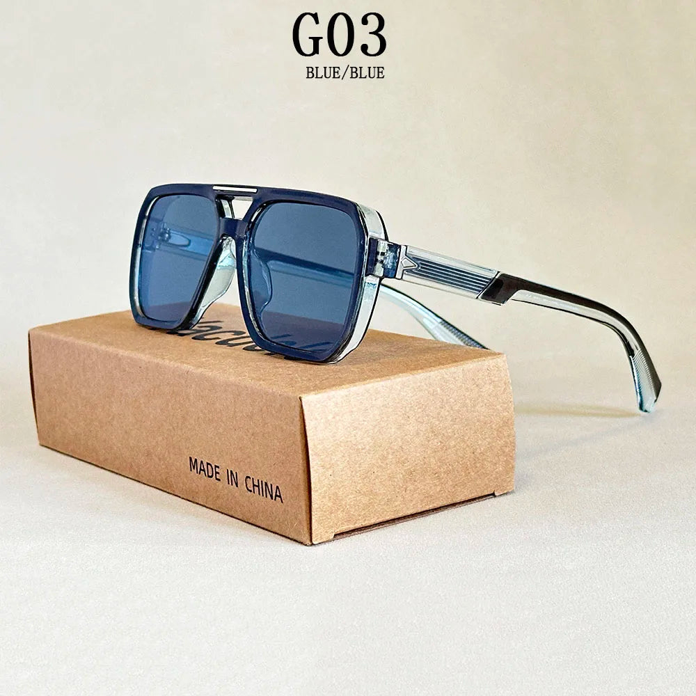 Square Frame Vintage Sunglasses With UV400 Protection