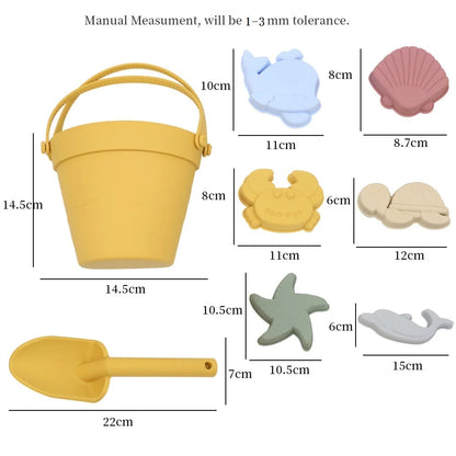 Summer Beach Toys for Kids Soft Silicone Sandbox Set Beach Game Toy for Send Children Beach Play Sand Water Play Tools Sand