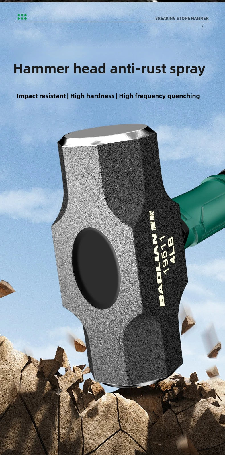 Antirust High Carbon Octagonal Hammer Solid and Multifunctional Household Wall Demolition Woodworking Sledge Hammer Hand Tools