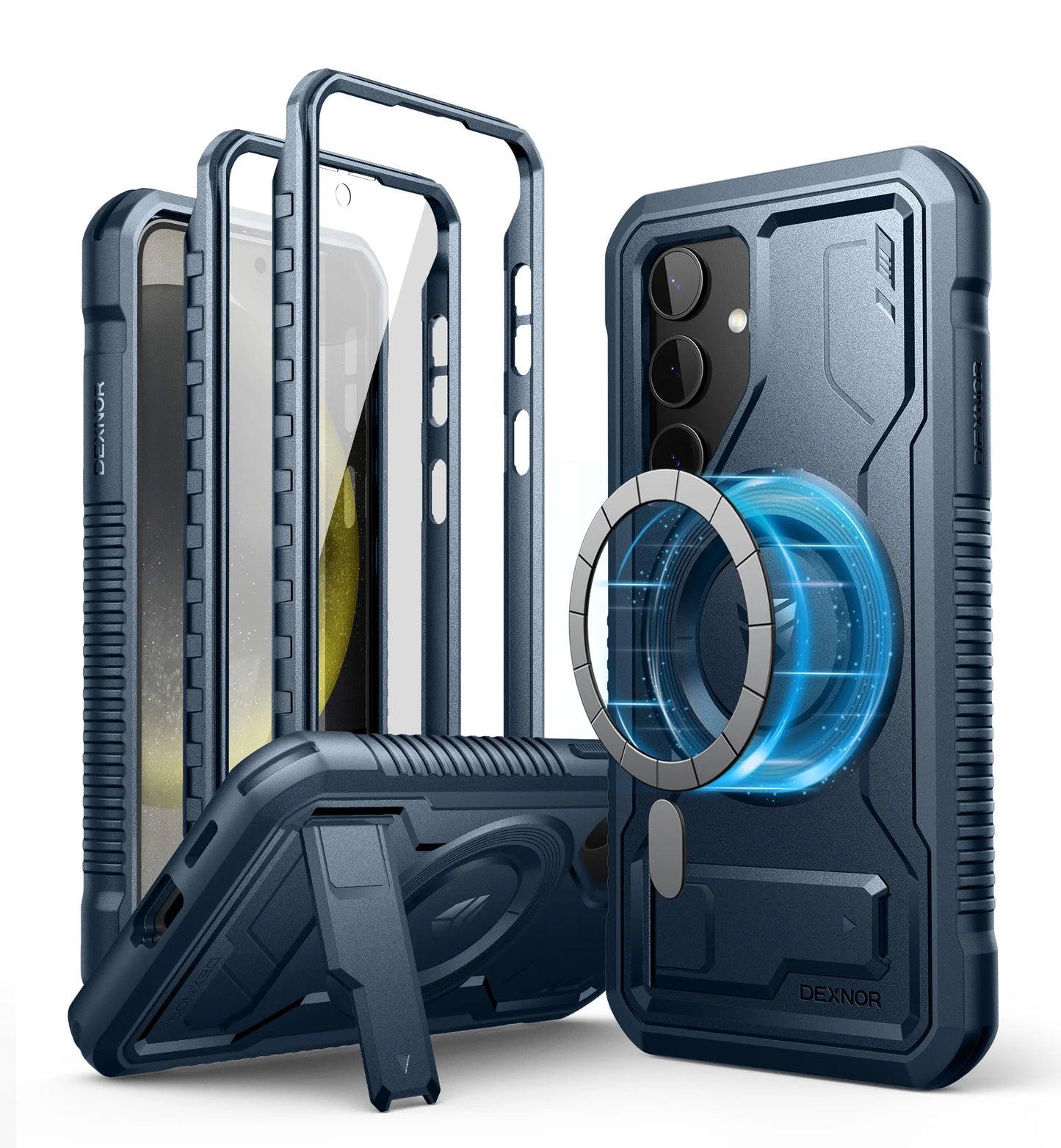 Magnetic Case For Samsung Galaxy S24 holder For MagSafe Shockproof Rugged Bumper Cover Protective With Built in Screen Protector