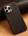 for Magsafe Case for iPhone 15 16 Pro Max 16Pro Retro Luxury Full Grain Cowhide Genuine Oiled PULL-UP Leather Magnetic Cover