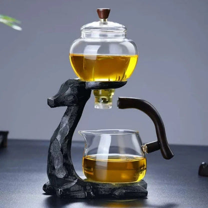 Tea Set Elk Shape Automatic Tea Set Purer Oolong Teapot And Cup Set Heat-resistant Glass Teapot With Base