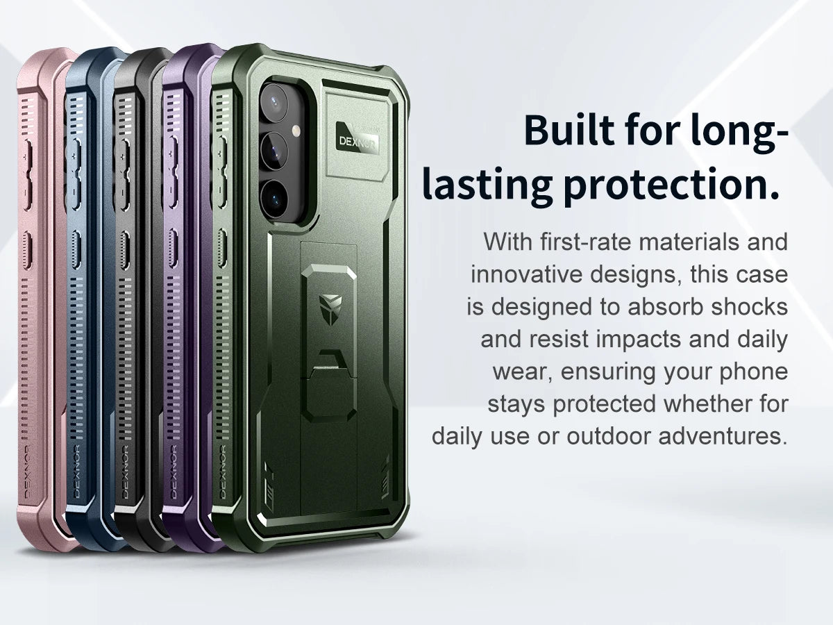 For Samsung Galaxy S23 FE 360 Full Body Bumper Military Grade Armor Shockproof Shell Case Bracket with Built in Screen Protector
