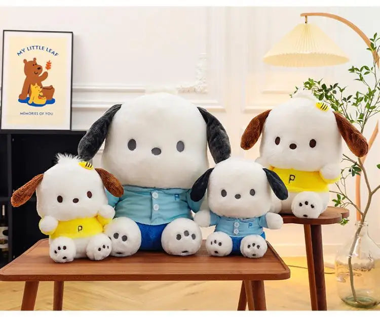 Cartoon Sanrio Pochacco Plush Toy Soft Stuffed Doll Cute Sofa Cushion Bedroom Decoration  Soothing Pillow  Anime Gift