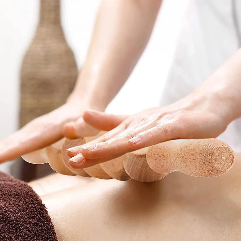 4 In 1 Wooden Therapy Massage Tools Anti Cellulite Massager Muscle Pain Relief Wooden Kit for Body Shaping & Sculpting