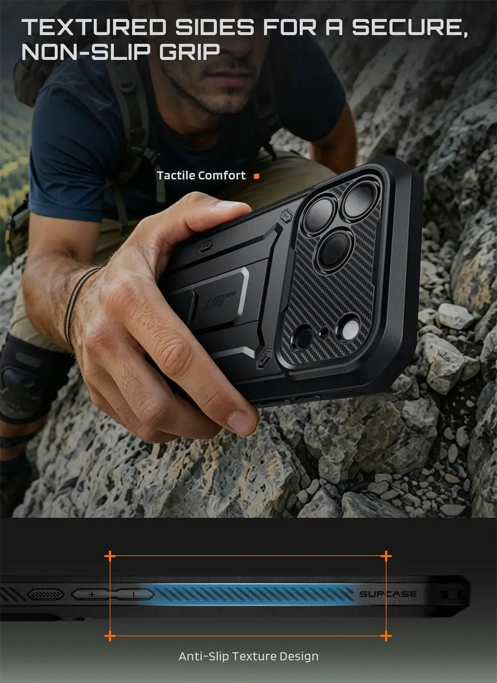 Full Body Rugged Phone Case with Built In Screen Protector and Belt Clip Holster for iPhone 17 Pro Max and iPhone 18 Pro Max