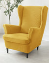 Polar Fleece Stretch Wing Chair Cover Elastic Single Wingback Chairs Covers with Seat Cushion Cover Relax Armchair Slipcovers