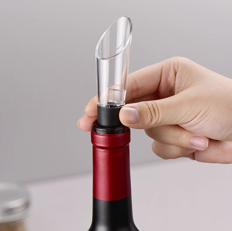 Wine Pourer Decanter Red Wine Aerating Pourer Spout Decanter Wine Pouring  Aerator Wine Stopper Portable Bar Tool Accessories