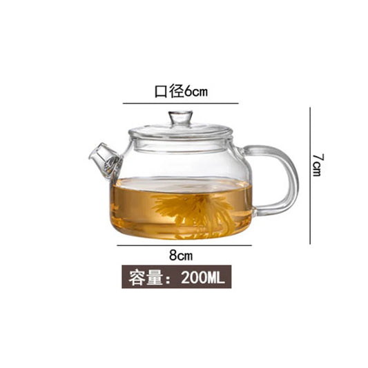 200ml Transparent Glass Teapot with Filter