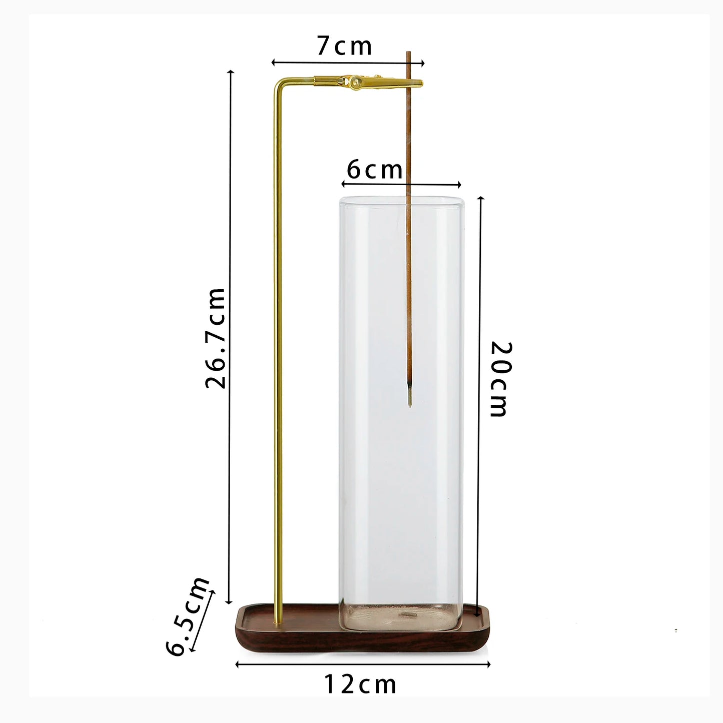 2 in 1 Incense Holder for Sticks Anti-Ash Flying Incense Burne with Removable Glass Ash Catcher and Incense Sticks Organizer