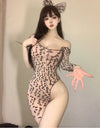 Lingerie for Women Erotic Baby doll Leopard Silk Bodystocking Underwear One Piece Costumes Sleepwear Nightwear