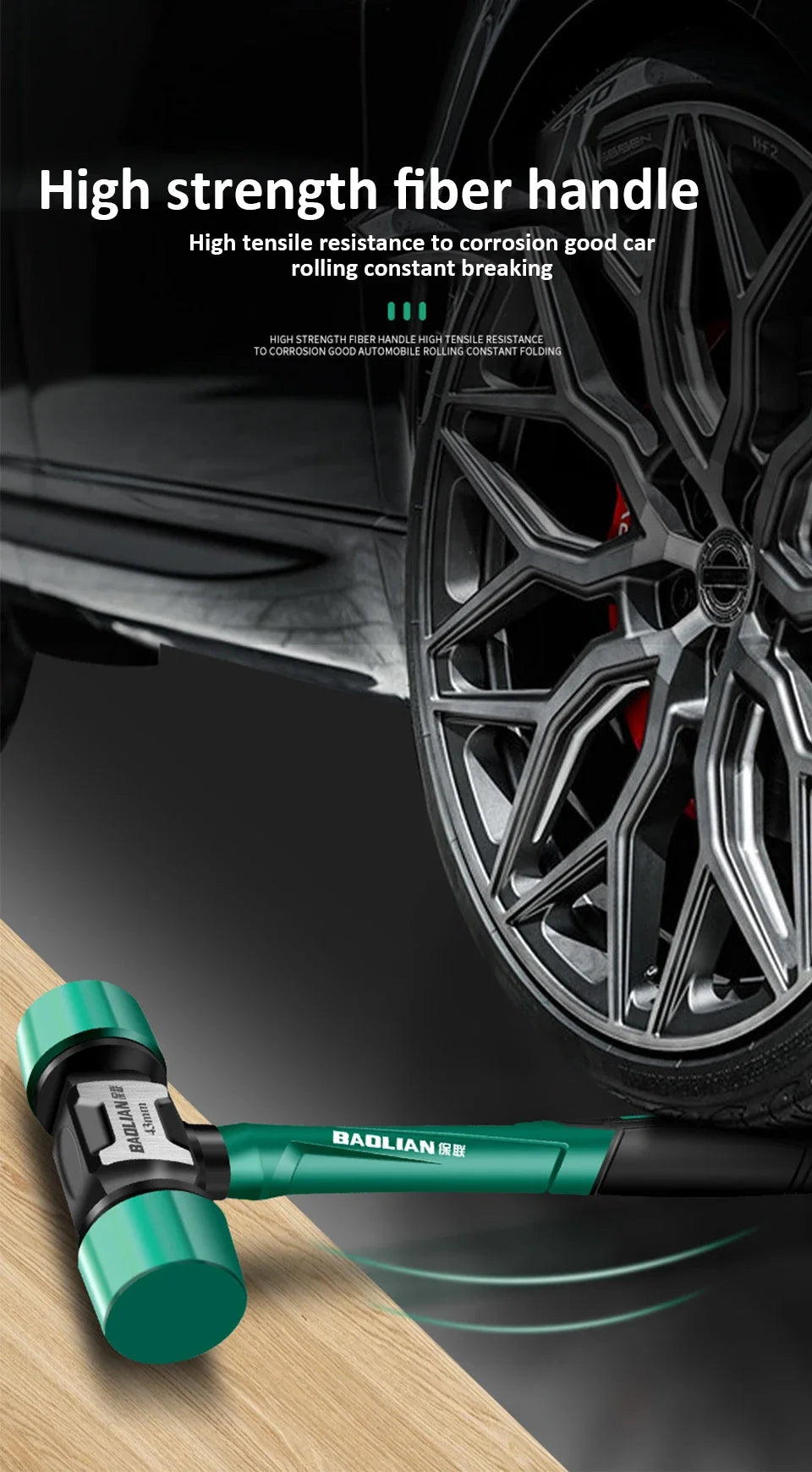 Rubber Hammer Transformable Multifunctional High Resilience Rubber Hammer Anti-vibration and Non-slip Professional Work Tools