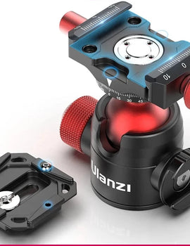 Metal Ballhead Pan Tilt Dual Cold Shoe Tripod Head Vlog Tripod Head