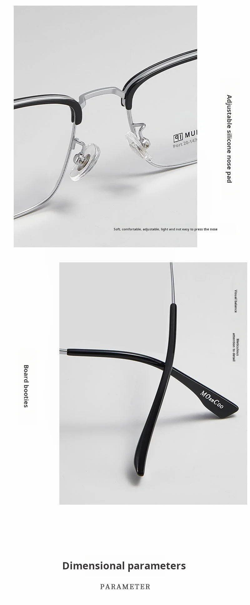 Retro Square Lightweight Titanium Eyeglasses Frames