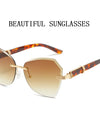 Cat Eye Rimless Sunglasses Women Luxury Fashion Glasses Vintage Shades