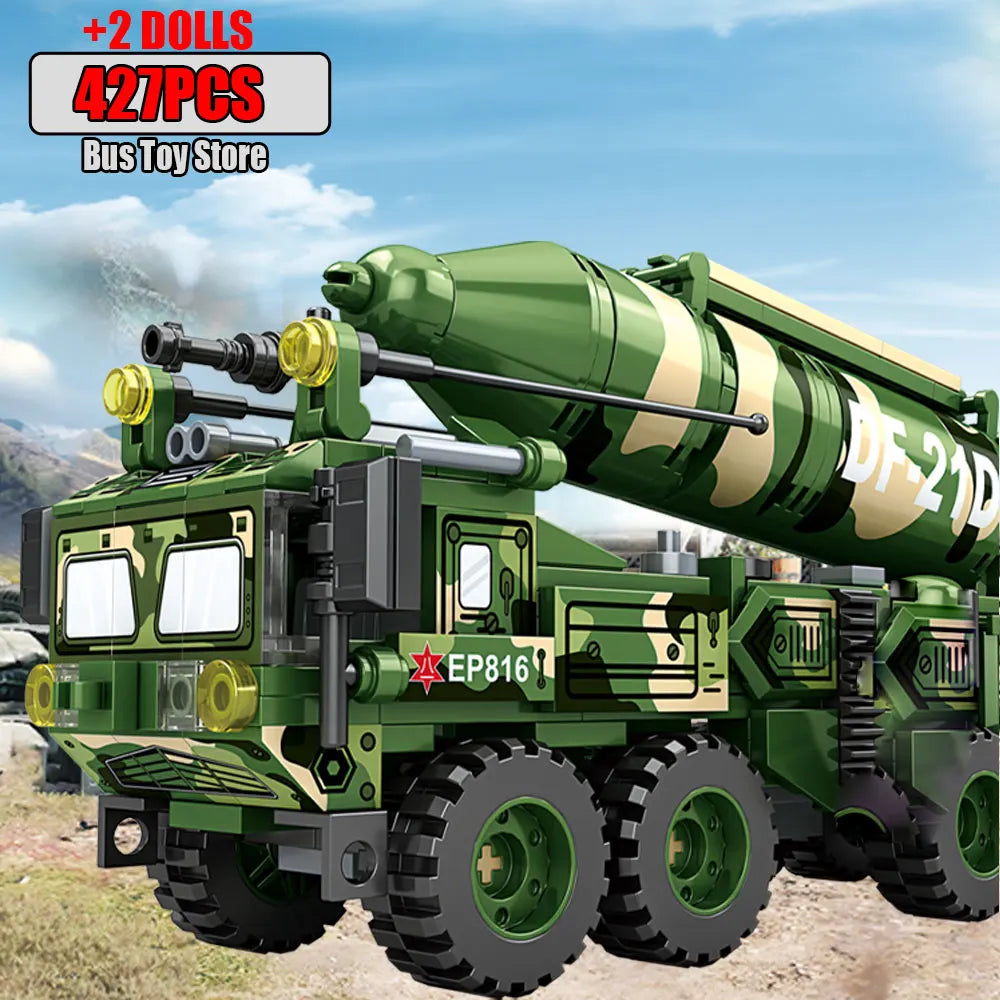 WW2 Military Dongfeng 21 Missile Transportation Car Model Weapons Series Military Leopard II 99A Tank World War II DIY Toys Gift